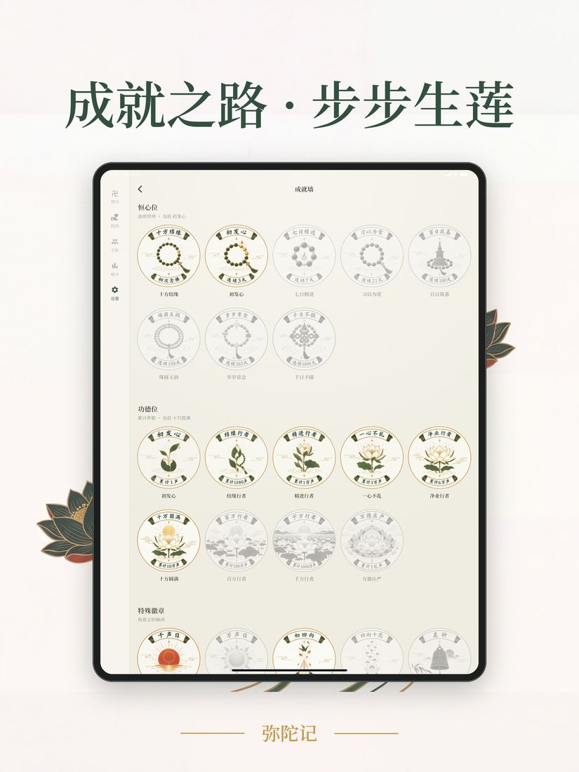 iPad 成就墙