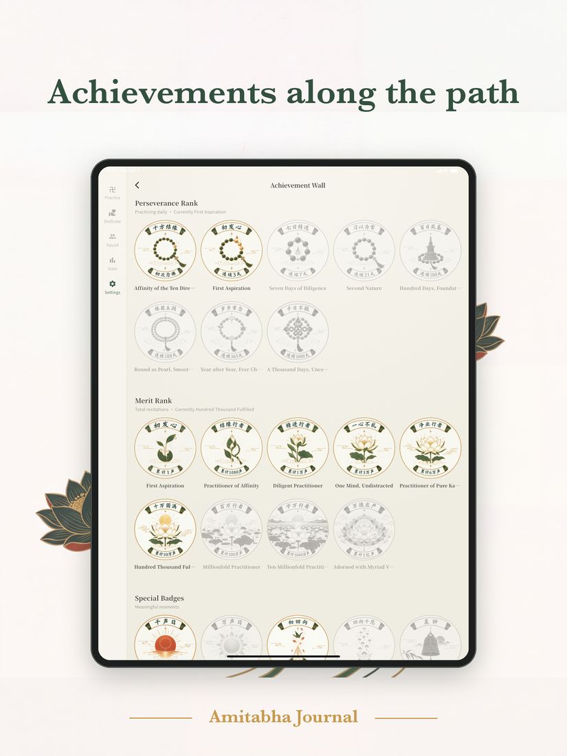 Tường thành tựu trên iPad