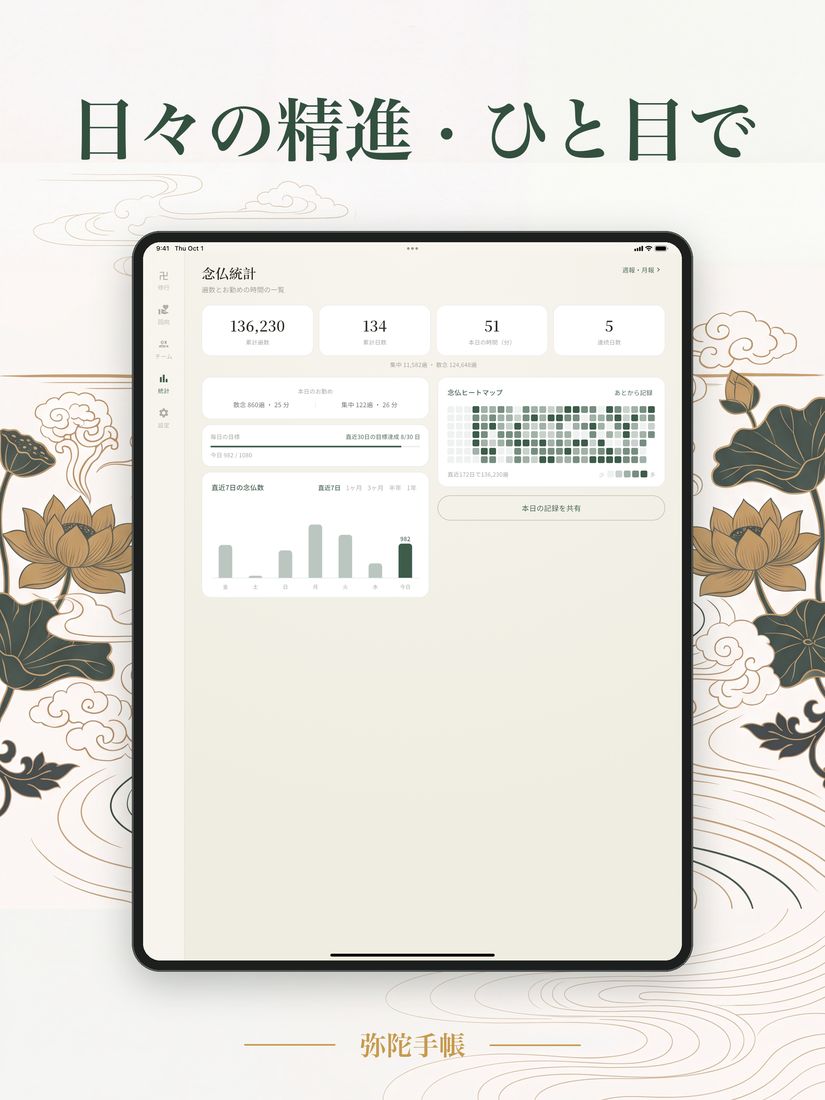 iPad の統計画面