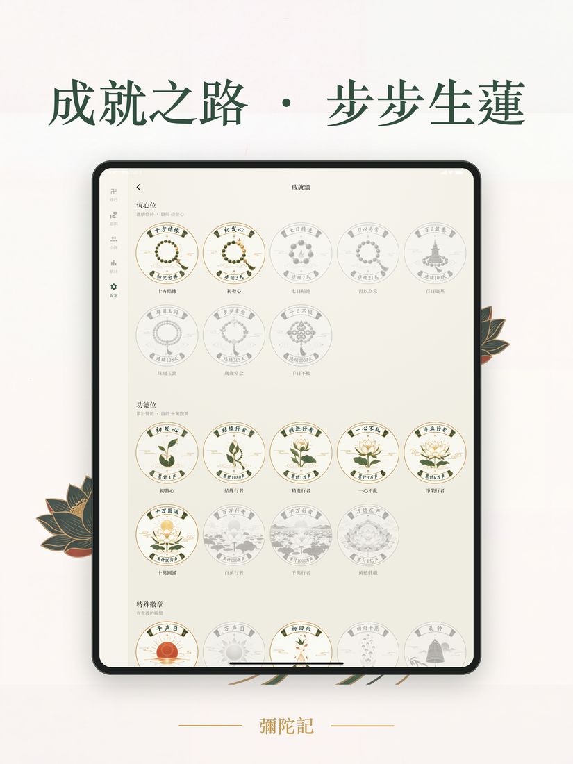 iPad 成就牆
